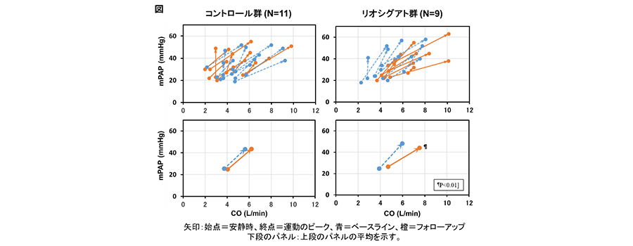 図：コントロール群（N=11）リオシグアト群（N=9）